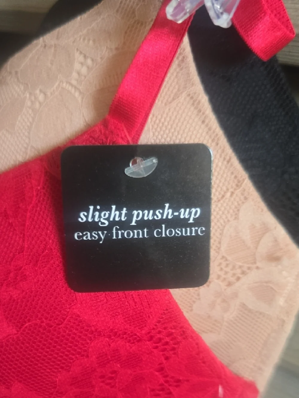 Rene Rofe Red Lace Push-Up Bra with Nude Lining - Picture 5 of 12